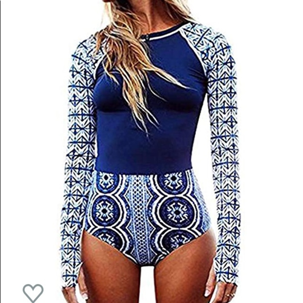 Cputan women’s long sleeve rash guard swimsuit